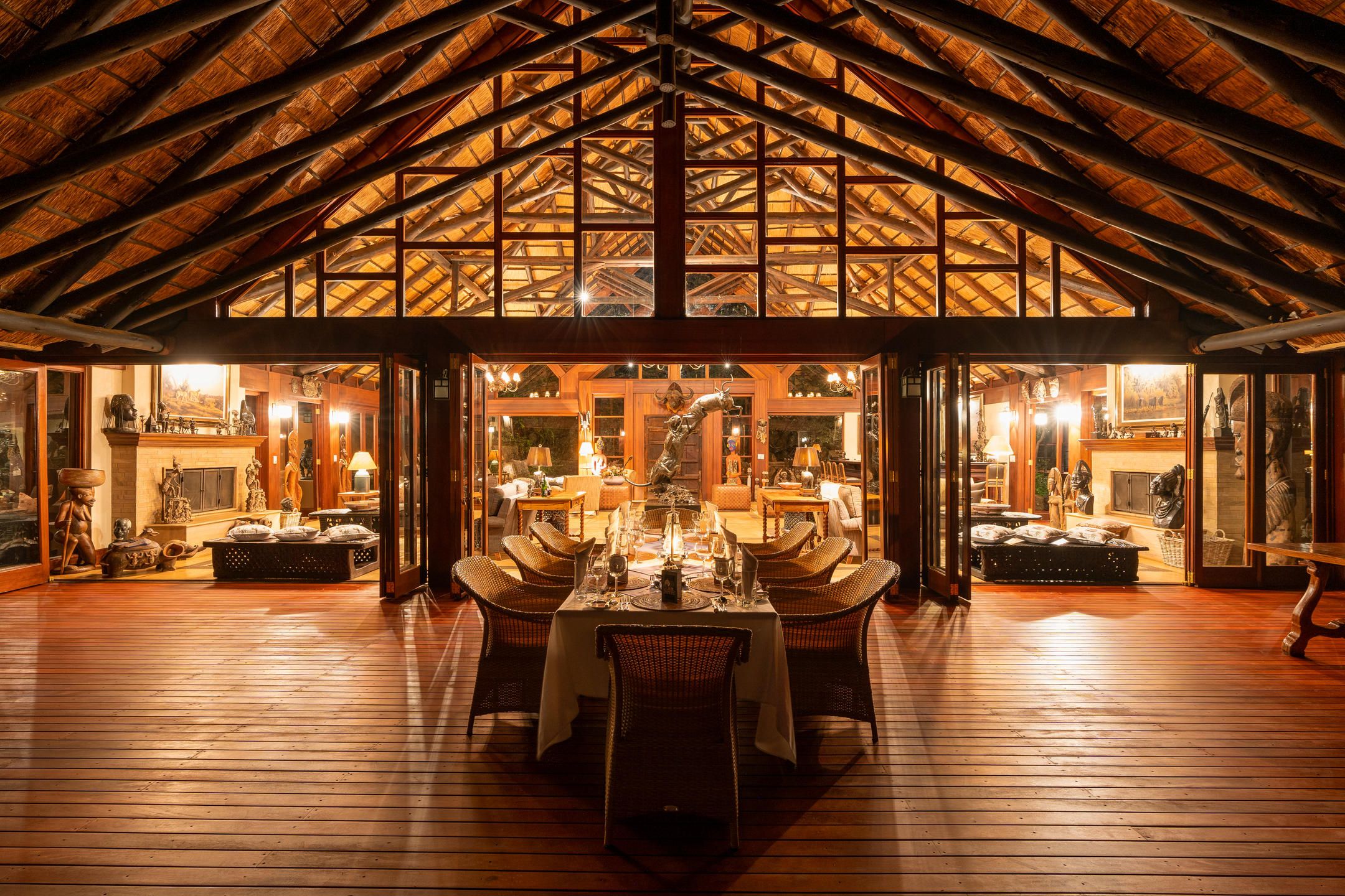 Dinner on Main Deck Mateya Safari Lodge