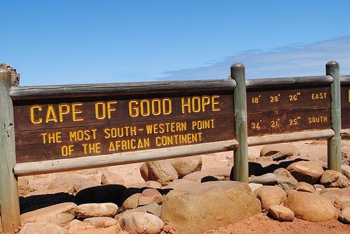 Ein Schild vom Kap der guten Hoffnung