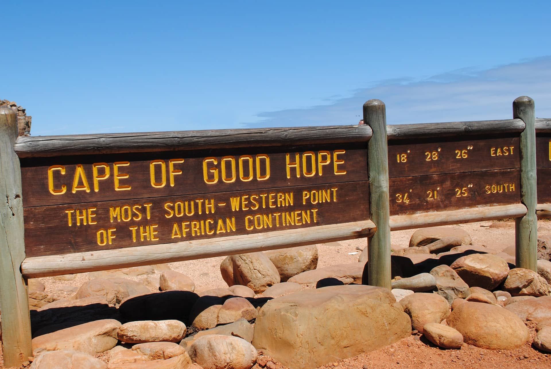 Kap der Guten Hoffnung Schild in Südafrika